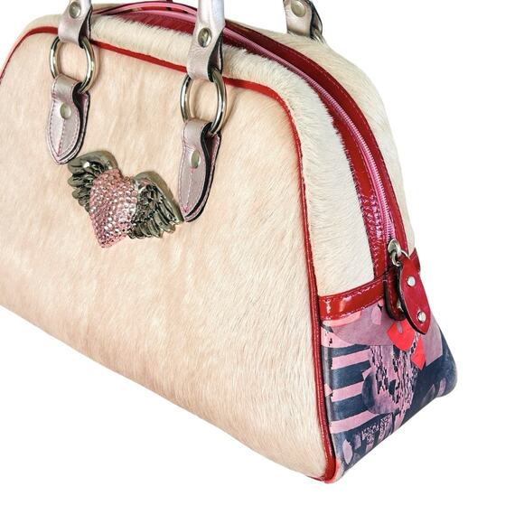 Bridget Shuster Y2k Leather Satchel Bag Rhinestone Coquette Western Retro Chic - Picture 6 of 14